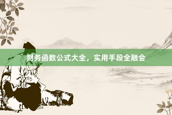 财务函数公式大全，实用手段全融会